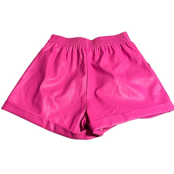 STEVE MADDEN High-Waisted Shorts Vegan Leather Pink size M - Picture 3 of 4